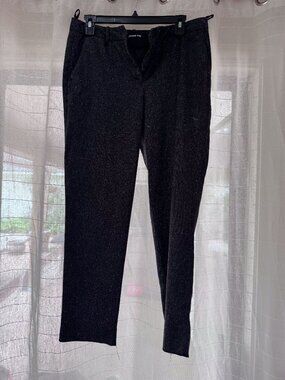 Gianni Bini Black Heathered Knit Pants Size 6 Slim Stretch Dress Pants